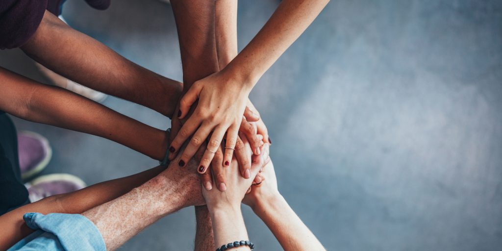 group of hands
